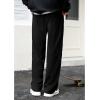 imageZando Mens Corduroy Pants Jogger Baggy Cargo Pants Vintage Wide Leg Pants Casual Pants with Pockets Y2K Streetwear PantBlack