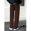 imageZando Mens Corduroy Pants Jogger Baggy Cargo Pants Vintage Wide Leg Pants Casual Pants with Pockets Y2K Streetwear PantBrown