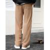 imageZando Mens Corduroy Pants Jogger Baggy Cargo Pants Vintage Wide Leg Pants Casual Pants with Pockets Y2K Streetwear PantKhaki