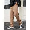 imageZando Mens Corduroy Pants Jogger Baggy Cargo Pants Vintage Wide Leg Pants Casual Pants with Pockets Y2K Streetwear PantKhaki