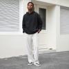 imageZando Mens Corduroy Pants Jogger Baggy Cargo Pants Vintage Wide Leg Pants Casual Pants with Pockets Y2K Streetwear PantWhite