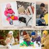 imageZando Toddler Satin Lined Winter Hat Knitted Baby Beanie Silk Lined Infant Toddler Beanie Cap Winter Warm Hats for Boys GirlsBlackgrey