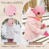 imageZando Toddler Satin Lined Winter Hat Knitted Baby Beanie Silk Lined Infant Toddler Beanie Cap Winter Warm Hats for Boys GirlsBlue