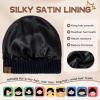 imageZando Toddler Satin Lined Winter Hat Knitted Baby Beanie Silk Lined Infant Toddler Beanie Cap Winter Warm Hats for Boys GirlsNavy