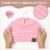 imageZando Toddler Satin Lined Winter Hat Knitted Baby Beanie Silk Lined Infant Toddler Beanie Cap Winter Warm Hats for Boys GirlsWhite
