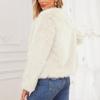 imageZando Womens Fur Coat Long Sleeve Pockets Cropped Jacket Women Outwear Warm Winter Coats for Women Fleece Fur Jacket 2025Beige