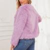 imageZando Womens Fur Coat Long Sleeve Pockets Cropped Jacket Women Outwear Warm Winter Coats for Women Fleece Fur Jacket 2025Purple