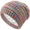 imageZando Beanie for Women Men Soft Satin Lined Beanie Men Warm Knit Winter Hats for Women Men Silk Lined Beanie Slouchy BenaiePink Mixed Yarn