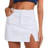 imageZando Cargo Skirt High Waisted Cargo Skirts for Women Bodycon Cargo Mini Skirt Denim Skirt Y2K Jean Skirt with PocketsWhite