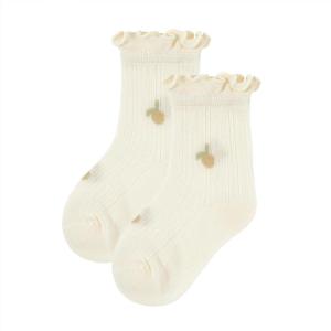 imageZando Baby Girl Socks Infant Newborn Cotton Ankle Socks Frilly Ruffle Socks for Toddler GirlsBeige Apricot