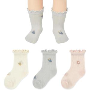 imageZando Baby Girl Socks Infant Newborn Cotton Ankle Socks Frilly Ruffle Socks for Toddler GirlsBeige Grey Pink