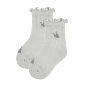 imageZando Baby Girl Socks Infant Newborn Cotton Ankle Socks Frilly Ruffle Socks for Toddler GirlsGrey Blue