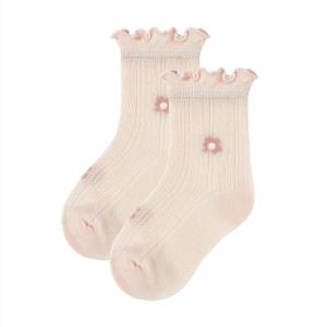 imageZando Baby Girl Socks Infant Newborn Cotton Ankle Socks Frilly Ruffle Socks for Toddler GirlsPink Flower