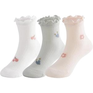 imageZando Baby Girl Socks Infant Newborn Cotton Ankle Socks Frilly Ruffle Socks for Toddler GirlsWhite Grey Pink