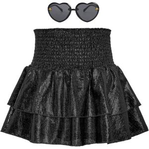 imageZando Girls Sequin Skirt Girls Tutu for Toddler Girls Sequin Shorts Girls Skirts for Girls Skirt Girls Metallic SkirtBlack