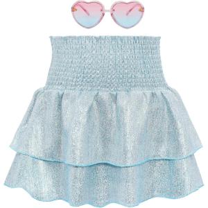 imageZando Girls Sequin Skirt Girls Tutu for Toddler Girls Sequin Shorts Girls Skirts for Girls Skirt Girls Metallic SkirtBlue