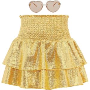 imageZando Girls Sequin Skirt Girls Tutu for Toddler Girls Sequin Shorts Girls Skirts for Girls Skirt Girls Metallic SkirtGold