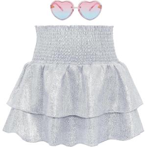 imageZando Girls Sequin Skirt Girls Tutu for Toddler Girls Sequin Shorts Girls Skirts for Girls Skirt Girls Metallic SkirtSilver
