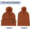 imageZando Baby Beanie Baby Winter Hat Toddler Hat Double Layer Kids Knit Cap for Boys Girls Baby Pom Pom Infant Beanie BabiesYellow