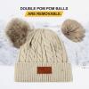 imageZando Baby Winter Hat Toddler Infant Beanies with Double Pom Pom Knitted Winter Hats for Baby Girl Boy Beanie 636 MonthsC Light Pink