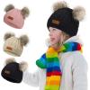 imageZando Baby Winter Hat Toddler Infant Beanies with Double Pom Pom Knitted Winter Hats for Baby Girl Boy Beanie 636 MonthsD 3 P 8