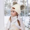 imageZando Baby Winter Hat Toddler Infant Beanies with Double Pom Pom Knitted Winter Hats for Baby Girl Boy Beanie 636 MonthsWhite  Pink  Light Grey