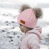 imageZando Baby Winter Hat Toddler Infant Beanies with Double Pom Pom Knitted Winter Hats for Baby Girl Boy Beanie 636 MonthsWhite  Pink  Light Grey