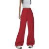 imageZando Cargo Pants Women Y2K Baggy Cargo Pants Parachute Pants Trendy Stretchy High Waist Wide Leg Trousers with PocketsRed