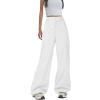 imageZando Cargo Pants Women Y2K Baggy Cargo Pants Parachute Pants Trendy Stretchy High Waist Wide Leg Trousers with PocketsWhite