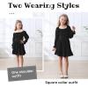 imageZando Girls Dresses Long Sleeve Junior Dresses Back Tie Spring Dress for Girls 616 YearsBlack