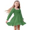 imageZando Girls Dresses Long Sleeve Junior Dresses Back Tie Spring Dress for Girls 616 YearsGreen