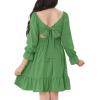 imageZando Girls Dresses Long Sleeve Junior Dresses Back Tie Spring Dress for Girls 616 YearsGreen