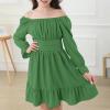 imageZando Girls Dresses Long Sleeve Junior Dresses Back Tie Spring Dress for Girls 616 YearsGreen