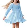 imageZando Girls Dresses Long Sleeve Junior Dresses Back Tie Spring Dress for Girls 616 YearsLight Blue