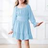 imageZando Girls Dresses Long Sleeve Junior Dresses Back Tie Spring Dress for Girls 616 YearsLight Blue