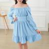 imageZando Girls Dresses Long Sleeve Junior Dresses Back Tie Spring Dress for Girls 616 YearsLight Blue