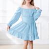imageZando Girls Dresses Long Sleeve Junior Dresses Back Tie Spring Dress for Girls 616 YearsLight Blue