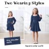 imageZando Girls Dresses Long Sleeve Junior Dresses Back Tie Spring Dress for Girls 616 YearsNavy Blue