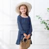 imageZando Girls Dresses Long Sleeve Junior Dresses Back Tie Spring Dress for Girls 616 YearsNavy Blue