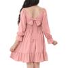 imageZando Girls Dresses Long Sleeve Junior Dresses Back Tie Spring Dress for Girls 616 YearsPink