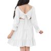imageZando Girls Dresses Long Sleeve Junior Dresses Back Tie Spring Dress for Girls 616 YearsPure White