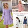 imageZando Girls Dresses Long Sleeve Junior Dresses Back Tie Spring Dress for Girls 616 YearsPure White