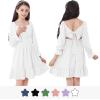 imageZando Girls Dresses Long Sleeve Junior Dresses Back Tie Spring Dress for Girls 616 YearsPure White
