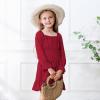 imageZando Girls Dresses Long Sleeve Junior Dresses Back Tie Spring Dress for Girls 616 YearsWine Red