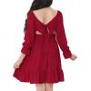imageZando Girls Dresses Long Sleeve Junior Dresses Back Tie Spring Dress for Girls 616 YearsWine Red