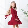 imageZando Girls Dresses Long Sleeve Junior Dresses Back Tie Spring Dress for Girls 616 YearsWine Red
