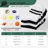 imageZando Girls Striped Athletic Socks Kids Soccer Crew Socks School Uniform Cotton Ankle Socks for ToddlerBlack2White2