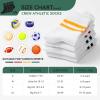 imageZando Girls Striped Athletic Socks Kids Soccer Crew Socks School Uniform Cotton Ankle Socks for ToddlerGreen Red Yellow Black Stripes
