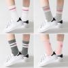 imageZando Girls Striped Athletic Socks Kids Soccer Crew Socks School Uniform Cotton Ankle Socks for ToddlerHearts Stripes