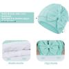 imageZando Newborn Baby Girls Hats with Cute Bow Warm Baby Winter Hat Knitted Infant Hat Baby Beanies for Boys Girls 06 MonthsGreen